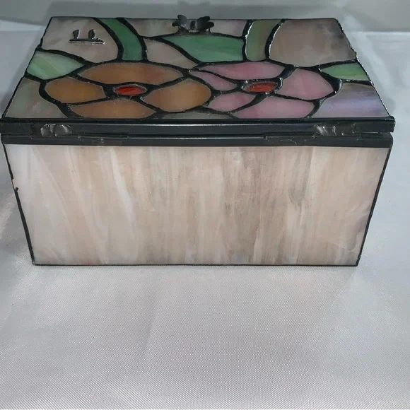 STAINED GLASS Judaica Hebrew Symbol JEWELRY BOX trinket box - Picture 10 of 11